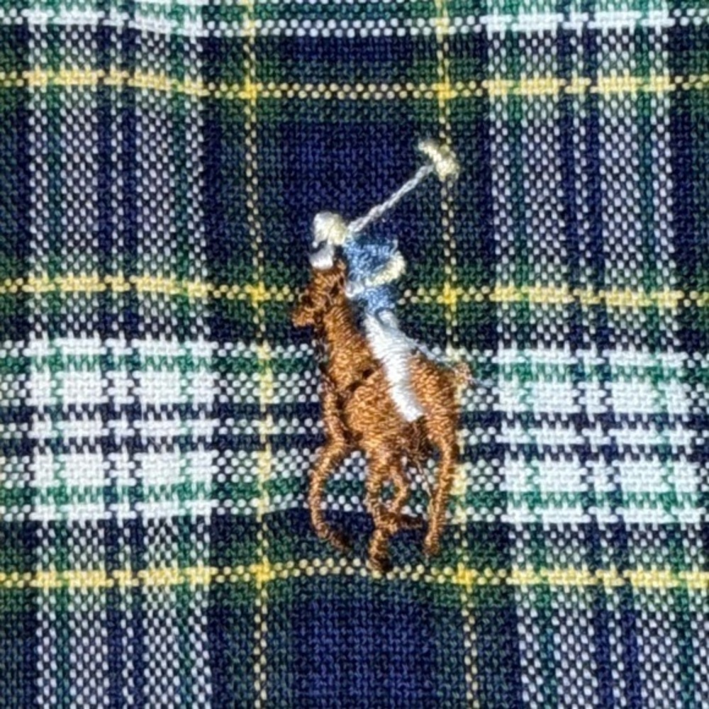 Ralph Lauren Flesh Pony Plaid Long Sleeve Shirt  2XL Tall  Preppy